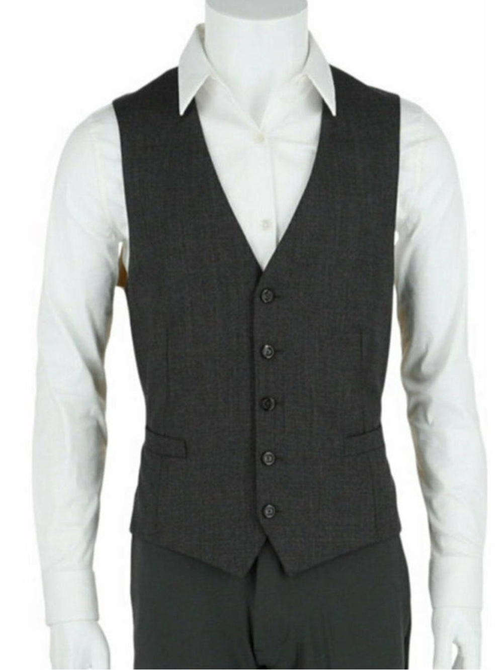 Gucci Men's Dark Gray Wool Tailored Vest